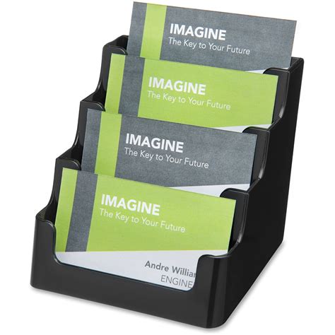 4 compartment business card holder.